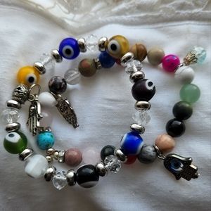 Two handmade bracelets